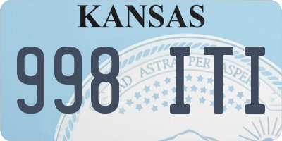 KS license plate 998ITI