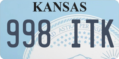 KS license plate 998ITK