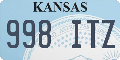 KS license plate 998ITZ