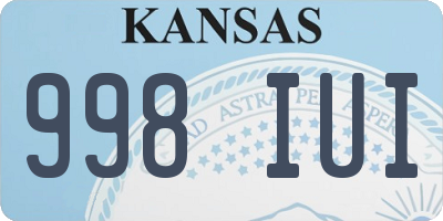 KS license plate 998IUI