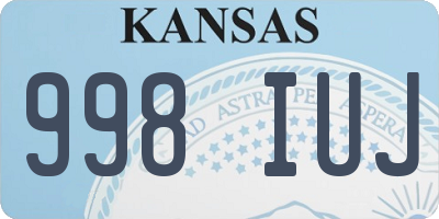 KS license plate 998IUJ