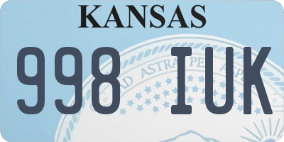 KS license plate 998IUK