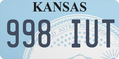 KS license plate 998IUT