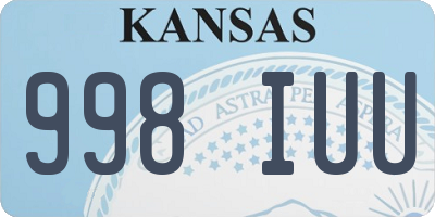 KS license plate 998IUU