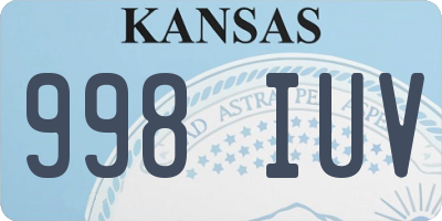 KS license plate 998IUV