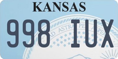 KS license plate 998IUX