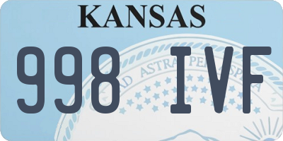 KS license plate 998IVF