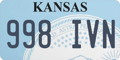 KS license plate 998IVN