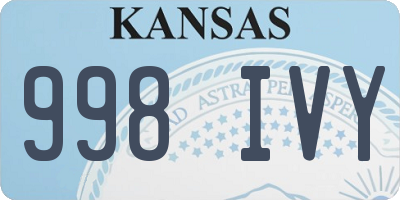 KS license plate 998IVY