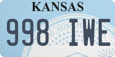 KS license plate 998IWE