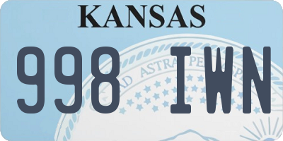 KS license plate 998IWN