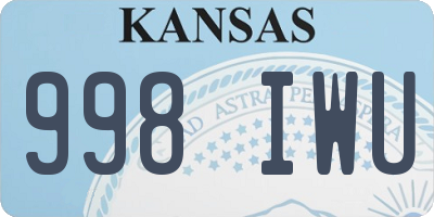 KS license plate 998IWU