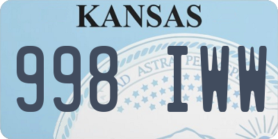 KS license plate 998IWW