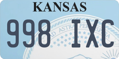 KS license plate 998IXC