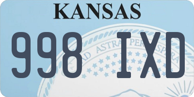KS license plate 998IXD