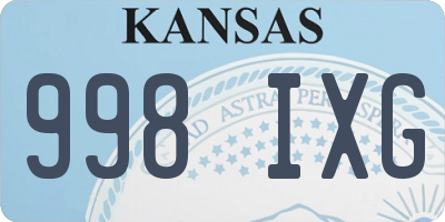 KS license plate 998IXG