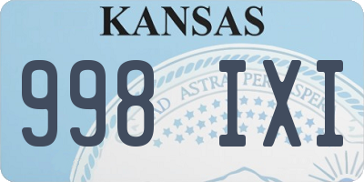 KS license plate 998IXI