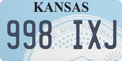 KS license plate 998IXJ