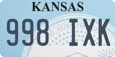 KS license plate 998IXK