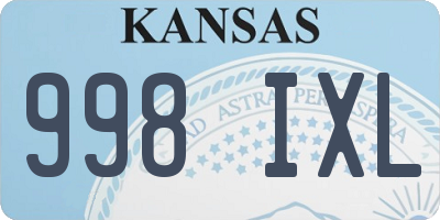 KS license plate 998IXL