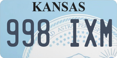 KS license plate 998IXM