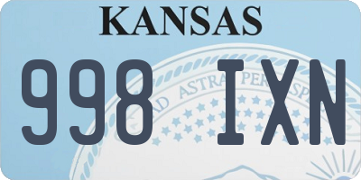 KS license plate 998IXN