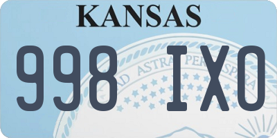 KS license plate 998IXO