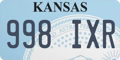 KS license plate 998IXR