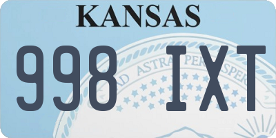 KS license plate 998IXT
