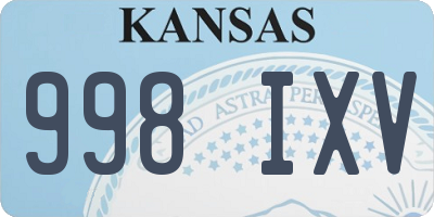 KS license plate 998IXV