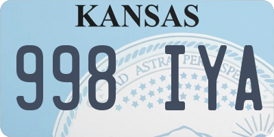 KS license plate 998IYA