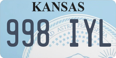 KS license plate 998IYL