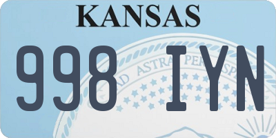 KS license plate 998IYN