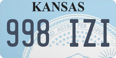 KS license plate 998IZI