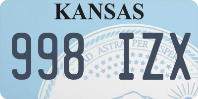 KS license plate 998IZX