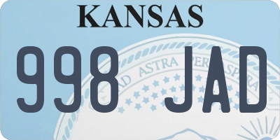 KS license plate 998JAD