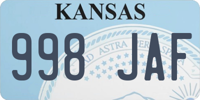 KS license plate 998JAF