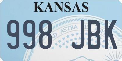 KS license plate 998JBK