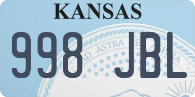 KS license plate 998JBL