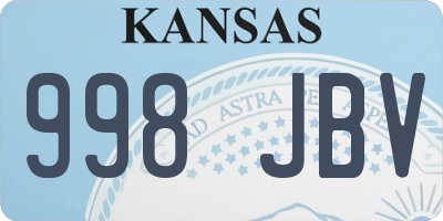 KS license plate 998JBV