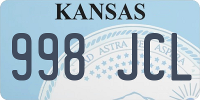 KS license plate 998JCL