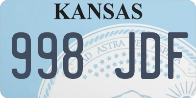 KS license plate 998JDF