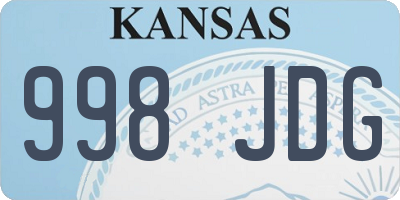 KS license plate 998JDG