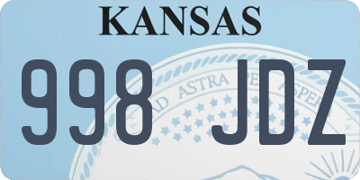 KS license plate 998JDZ