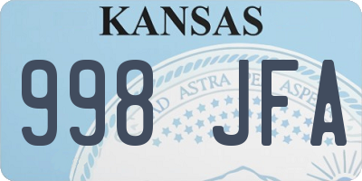 KS license plate 998JFA