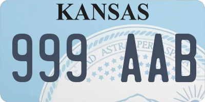 KS license plate 999AAB