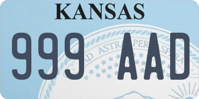 KS license plate 999AAD