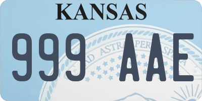 KS license plate 999AAE
