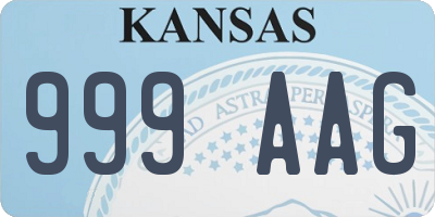 KS license plate 999AAG