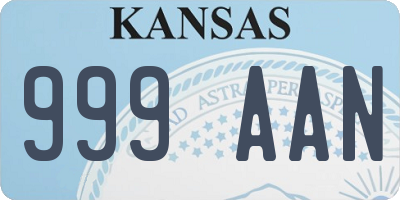 KS license plate 999AAN